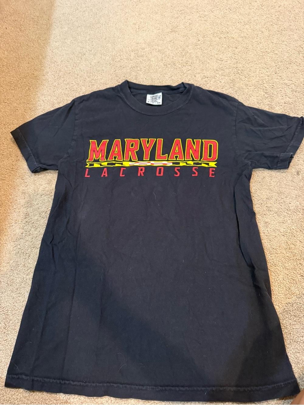 Cotton On Black T‑Shirt with Red and Yellow "MARYLAND LACROSSE" Print